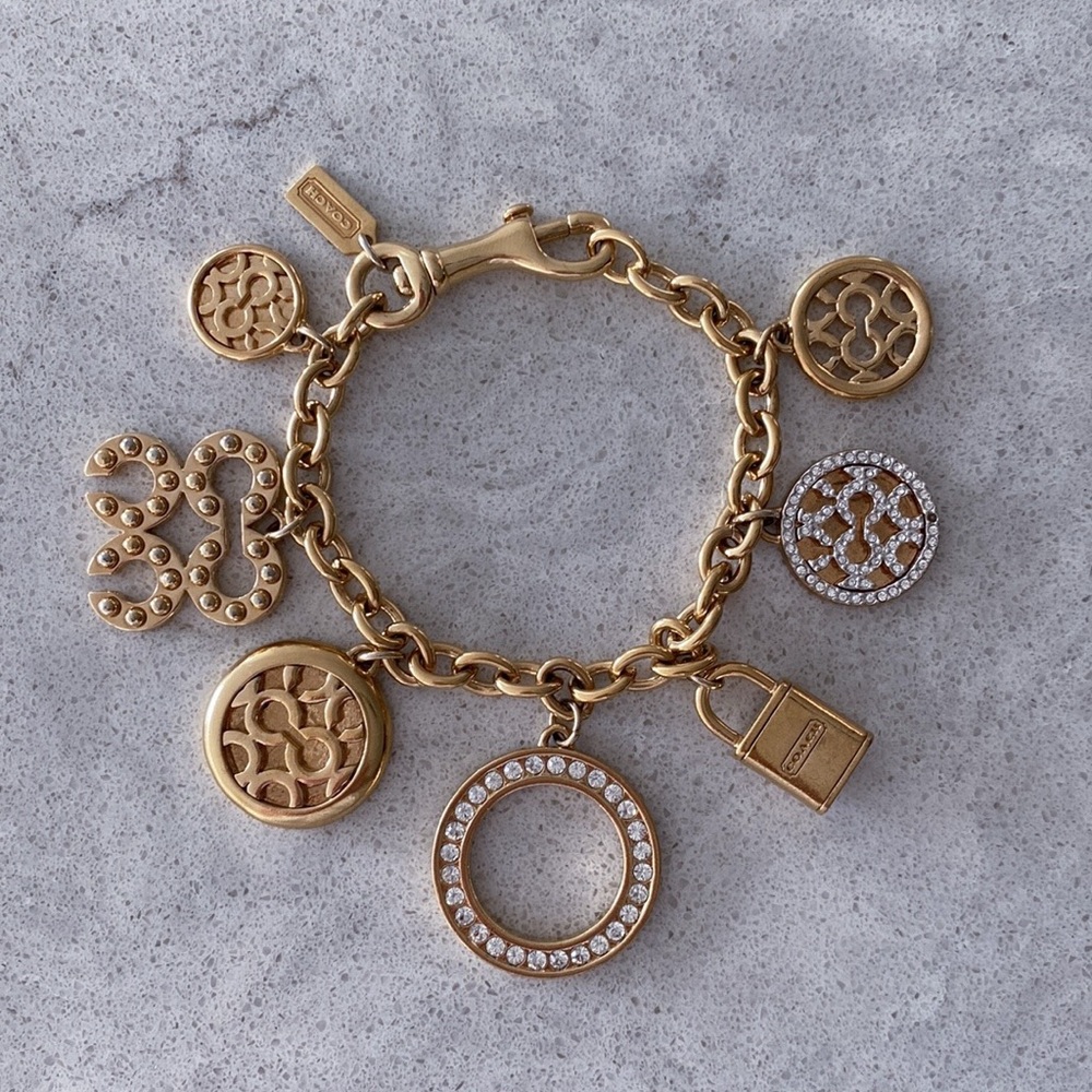 COACH gold charm bracelet RARE